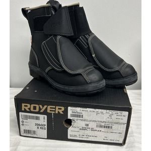 Royer Boots Men's Size 8 Work Footwear Leather 2064XP High Cut Ankle Dual Rubber